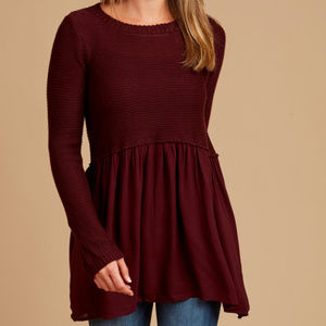 Altar'd State Burgundy Marianna Sweater